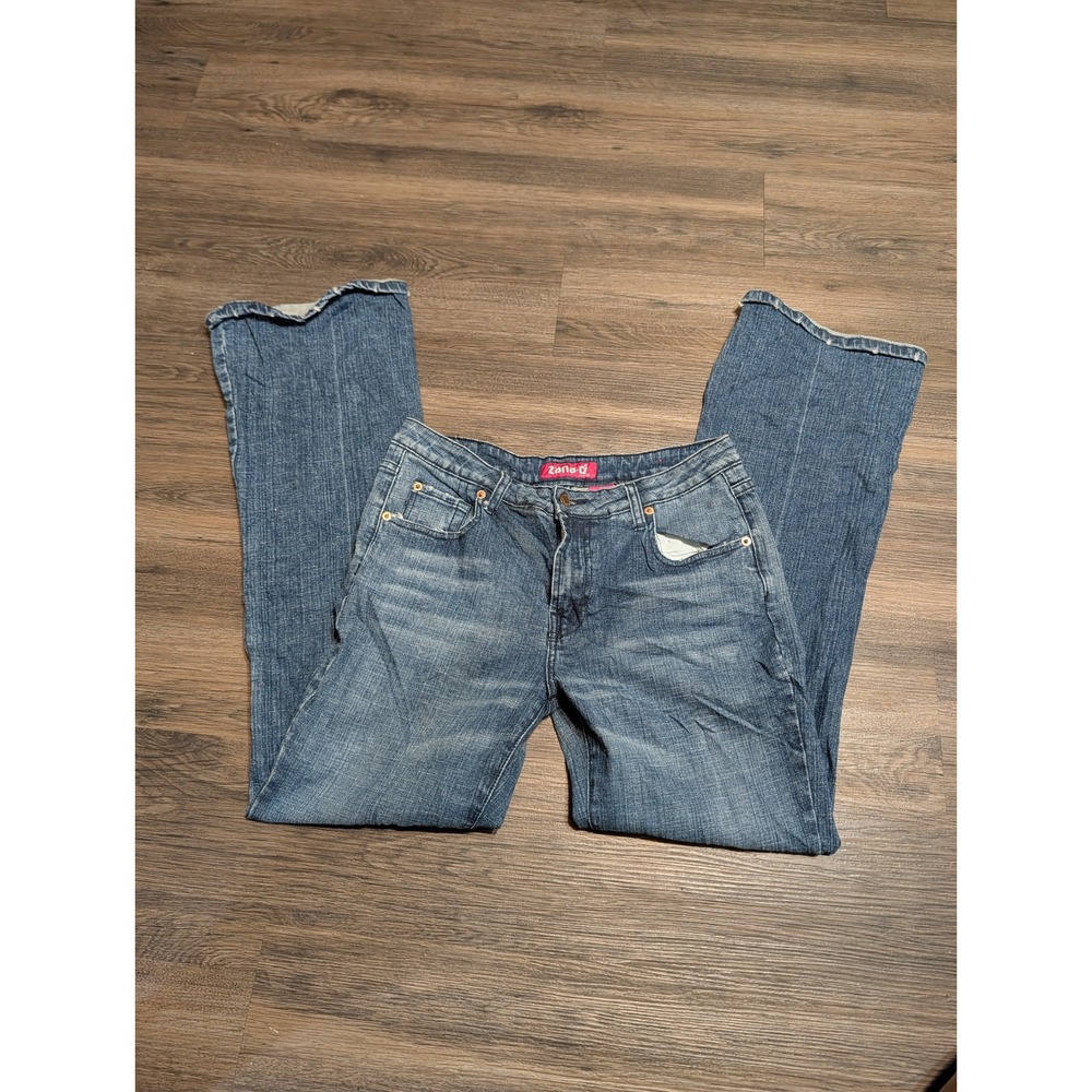 Zana-Di Womens Size 9 Flare Leg Jeans Medium Wash Blue Y2K Stretch Denim